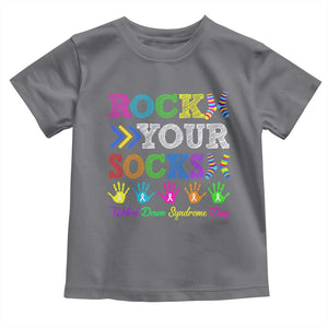 World Down Syndrome Day Toddler T Shirt Rock Your Socks Awareness Support 321 TS10 Charcoal Print Your Wear