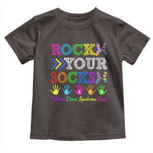 World Down Syndrome Day Toddler T Shirt Rock Your Socks Awareness Support 321 TS10 Dark Chocolate Print Your Wear