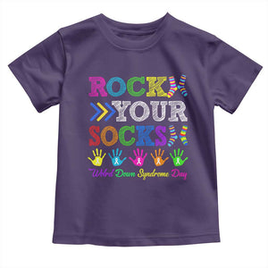 World Down Syndrome Day Toddler T Shirt Rock Your Socks Awareness Support 321 TS10 Purple Print Your Wear