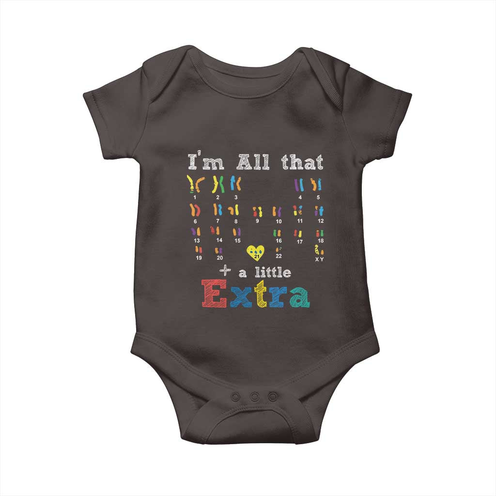 World Down Syndrome Day Baby Onesie 321 Awareness Support All That Little Extra T21 TS10 Dark Chocolate Print Your Wear