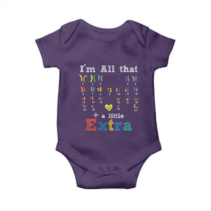 World Down Syndrome Day Baby Onesie 321 Awareness Support All That Little Extra T21 TS10 Purple Print Your Wear