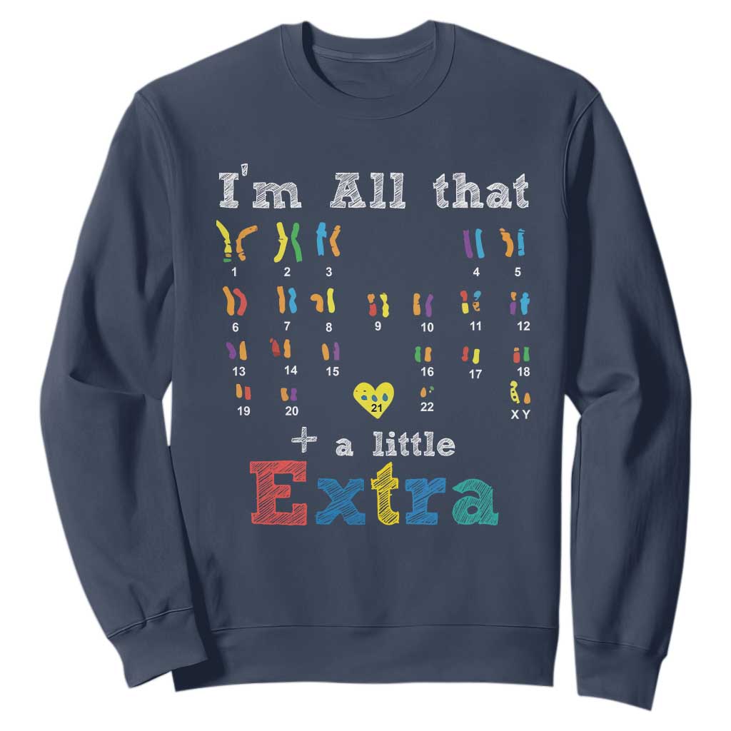 World Down Syndrome Day Sweatshirt 321 Awareness Support All That Little Extra T21 TS10 Navy Print Your Wear