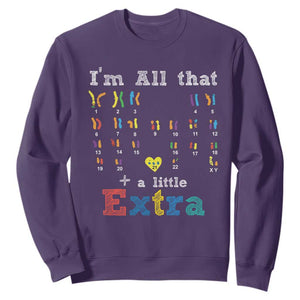 World Down Syndrome Day Sweatshirt 321 Awareness Support All That Little Extra T21 TS10 Purple Print Your Wear