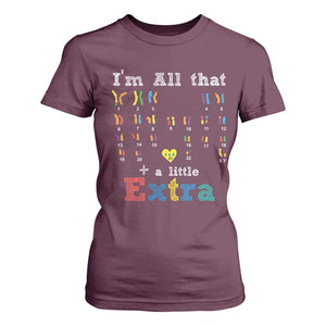 World Down Syndrome Day T Shirt For Women 321 Awareness Support All That Little Extra T21 TS10 Maroon Print Your Wear