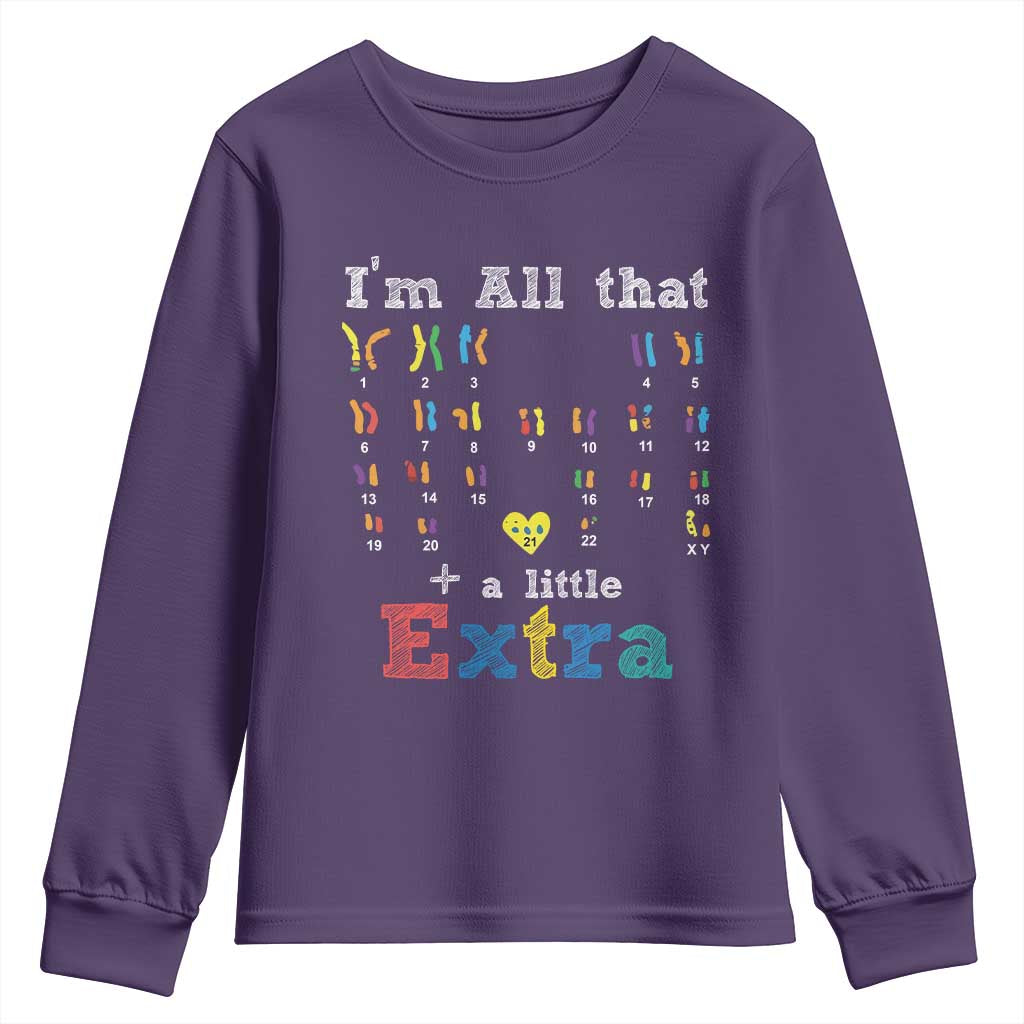 World Down Syndrome Day Youth Sweatshirt 321 Awareness Support All That Little Extra T21 TS10 Purple Print Your Wear