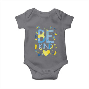 World Down Syndrome Day Baby Onesie Awareness Support Blue Yellow Ribbon Be Nice Kind TS10 Charcoal Print Your Wear