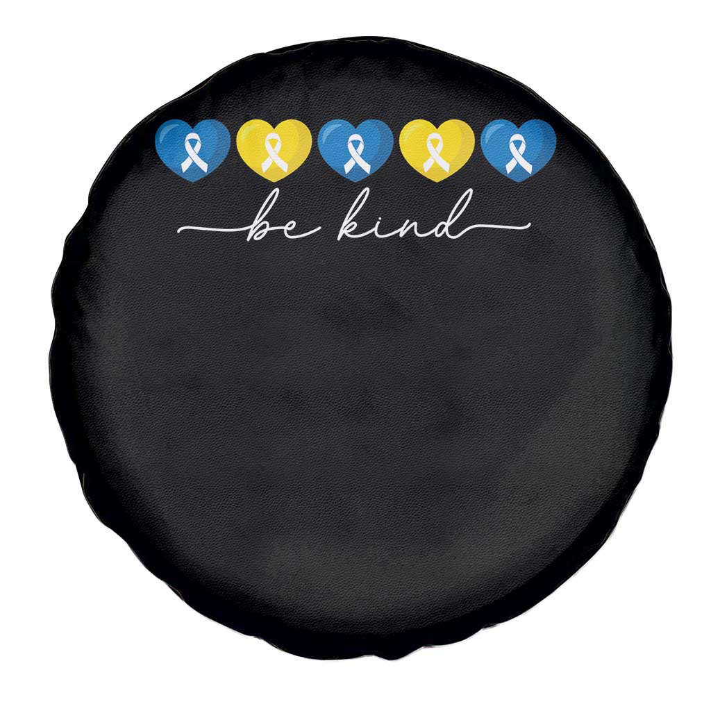 Down Syndrome Awareness Spare Tire Cover Blue Yellow Ribbon Be Kind TS10 Print Your Wear