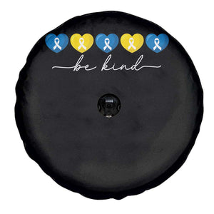 Down Syndrome Awareness Spare Tire Cover Blue Yellow Ribbon Be Kind TS10 Print Your Wear