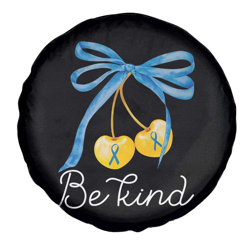 World Down Syndrome Day Spare Tire Cover Blue Yellow Cherry Bow Coquette Be Kind TS10 Print Your Wear
