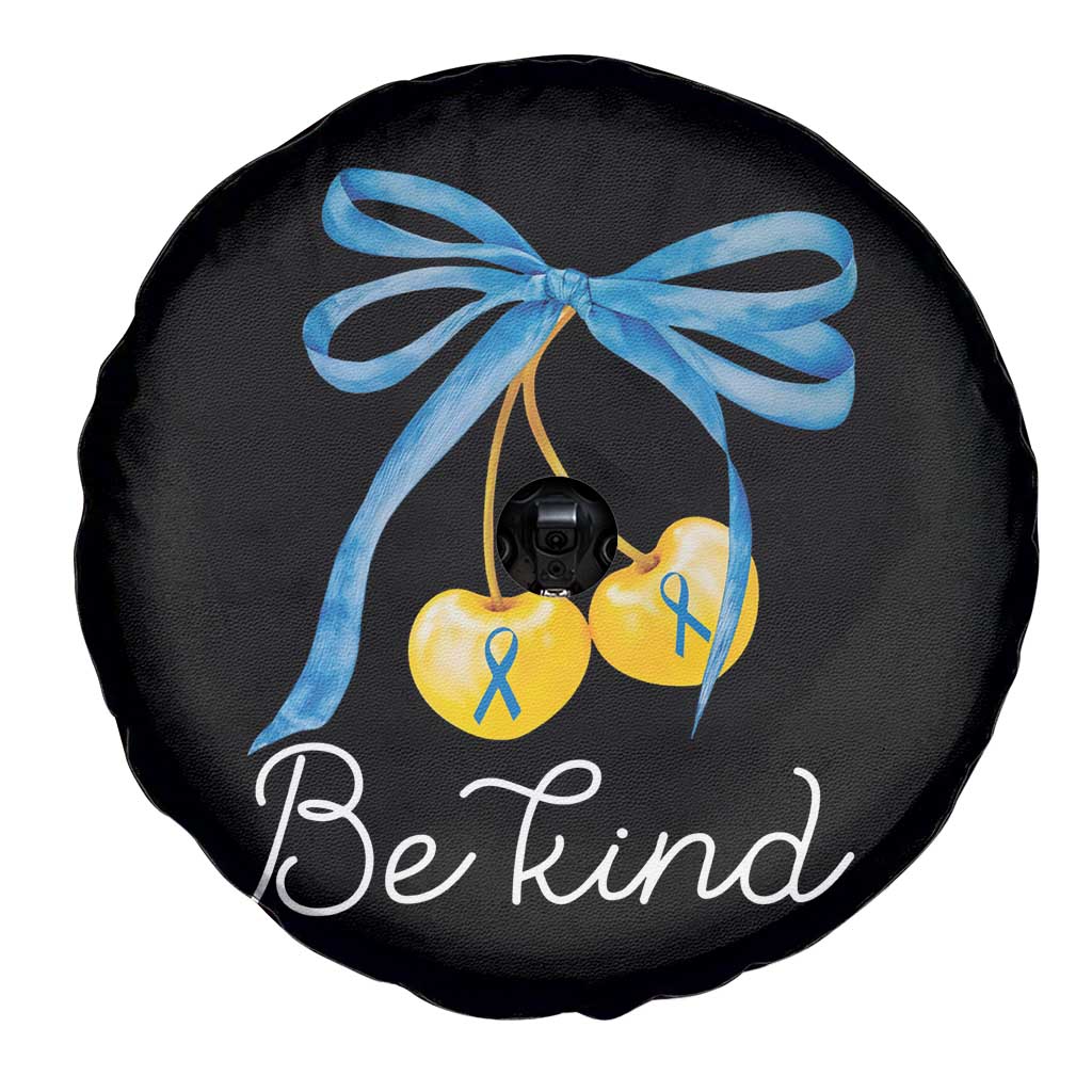 World Down Syndrome Day Spare Tire Cover Blue Yellow Cherry Bow Coquette Be Kind TS10 Print Your Wear