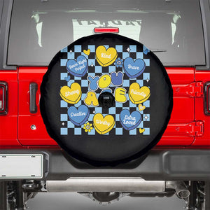 World Down Syndrome Day Spare Tire Cover Blue Yellow Ribbon Retro Heart Love TS10 Black Print Your Wear
