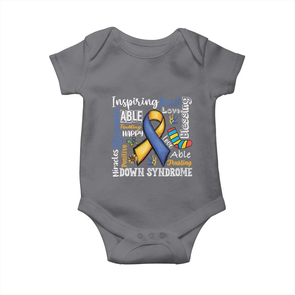 Down Syndrome Awareness Baby Onesie Rock Your Socks Different Not Less TS10 Charcoal Print Your Wear