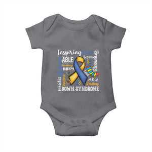 Down Syndrome Awareness Baby Onesie Rock Your Socks Different Not Less TS10 Charcoal Print Your Wear