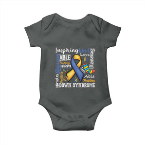 Down Syndrome Awareness Baby Onesie Rock Your Socks Different Not Less TS10 Dark Heather Print Your Wear