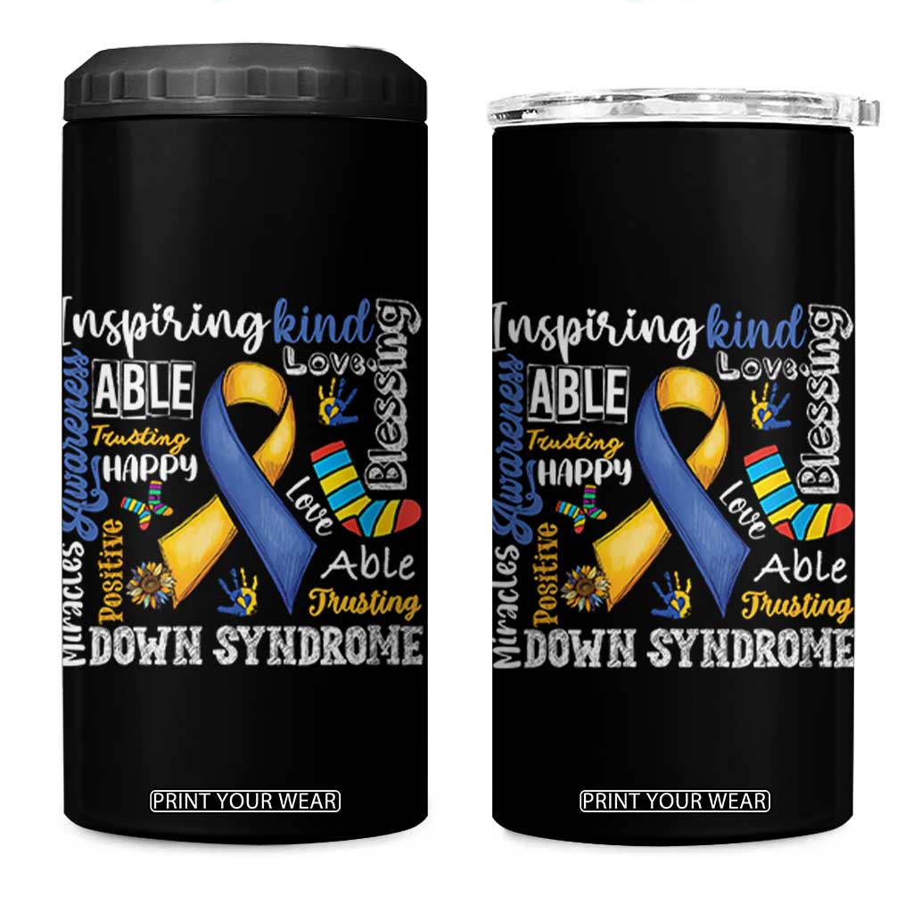 Down Syndrome Awareness 4 in 1 Can Cooler Tumbler Rock Your Socks Different Not Less TS10 One Size: 16 oz Black Print Your Wear