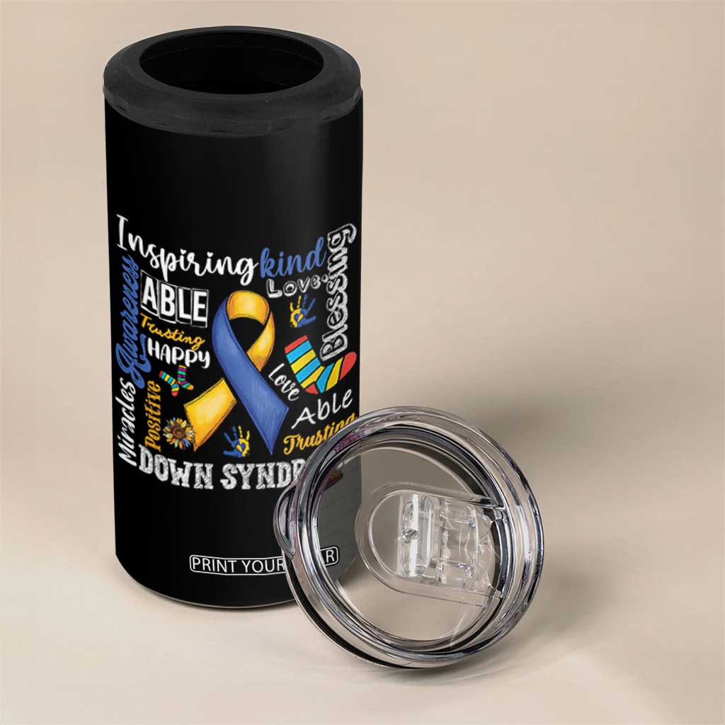 Down Syndrome Awareness 4 in 1 Can Cooler Tumbler Rock Your Socks Different Not Less TS10 Print Your Wear