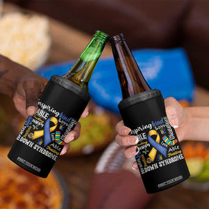 Down Syndrome Awareness 4 in 1 Can Cooler Tumbler Rock Your Socks Different Not Less TS10 Print Your Wear