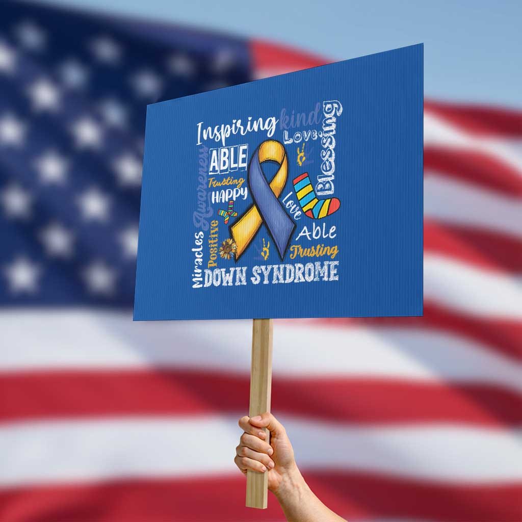 Down Syndrome Awareness Protest Sign Rock Your Socks Different Not Less TS10 Horizontal 18