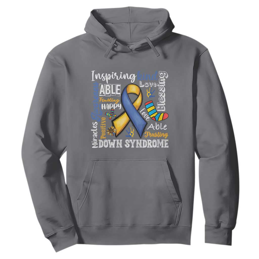 Down Syndrome Awareness Hoodie Rock Your Socks Different Not Less TS10 Charcoal Print Your Wear
