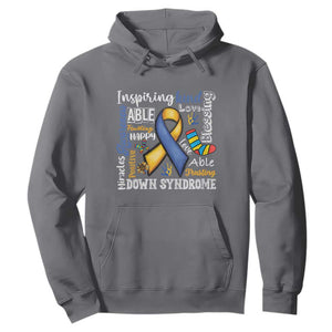 Down Syndrome Awareness Hoodie Rock Your Socks Different Not Less TS10 Charcoal Print Your Wear