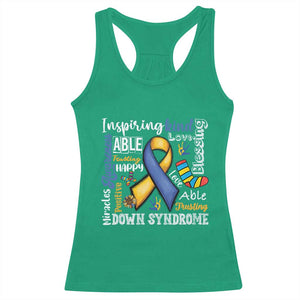 Down Syndrome Awareness Racerback Tank Top Rock Your Socks Different Not Less TS10 Irish Green Print Your Wear