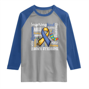 Down Syndrome Awareness Raglan Shirt Rock Your Socks Different Not Less TS10 Sport Gray Royal Print Your Wear