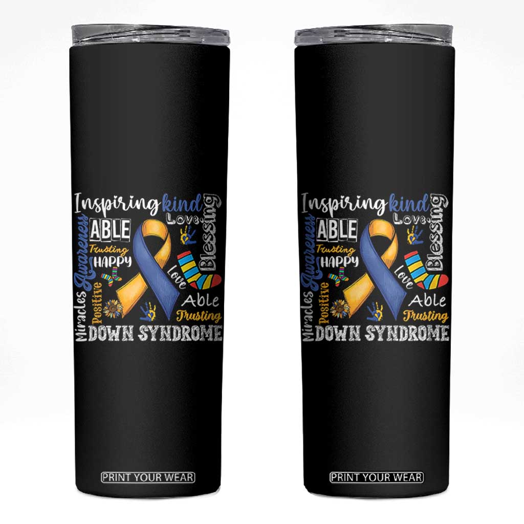Down Syndrome Awareness Skinny Tumbler Rock Your Socks Different Not Less TS10 Black Print Your Wear