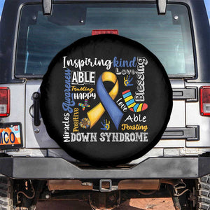 Down Syndrome Awareness Spare Tire Cover Rock Your Socks Different Not Less TS10 No hole Black Print Your Wear