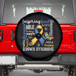 Down Syndrome Awareness Spare Tire Cover Rock Your Socks Different Not Less TS10 Black Print Your Wear