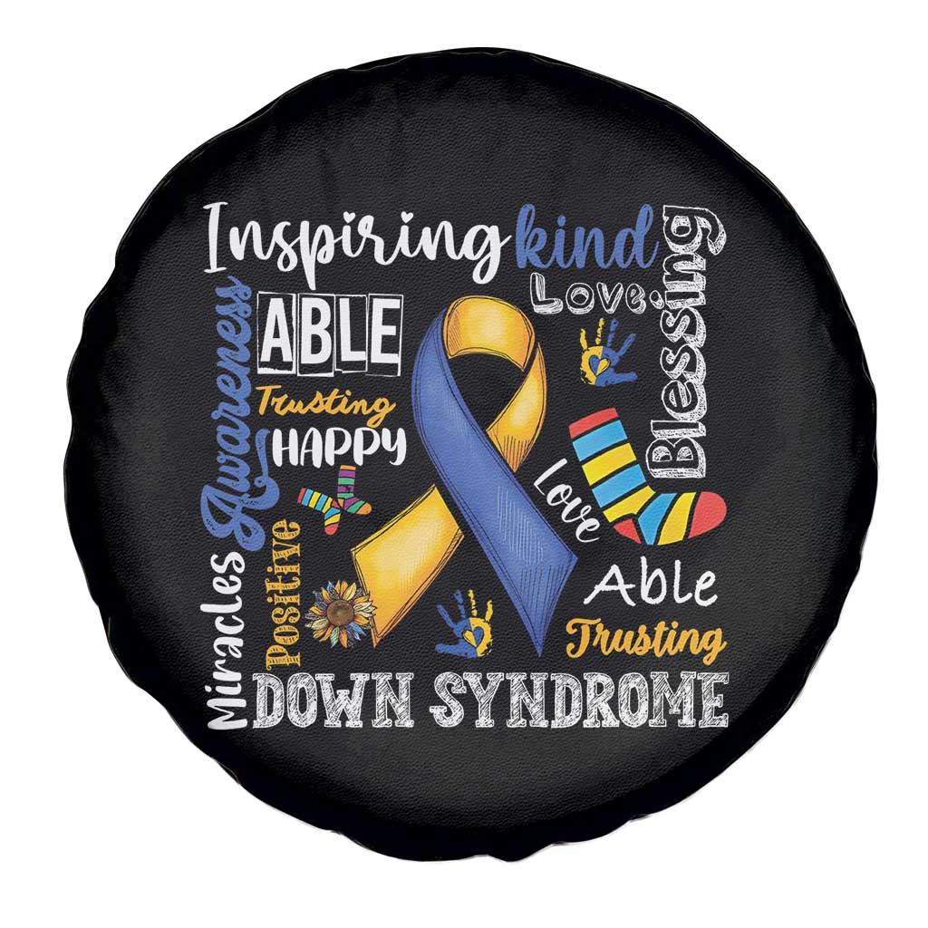 Down Syndrome Awareness Spare Tire Cover Rock Your Socks Different Not Less TS10 Print Your Wear
