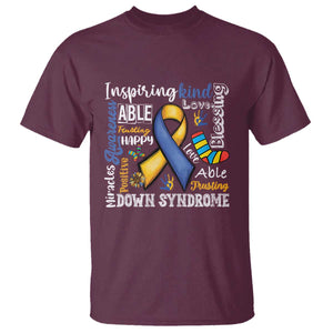 Down Syndrome Awareness T Shirt Rock Your Socks Different Not Less TS10 Maroon Print Your Wear