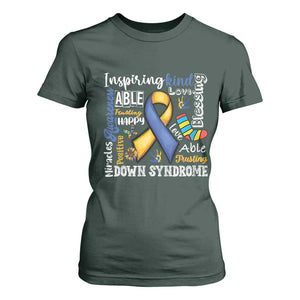Down Syndrome Awareness T Shirt For Women Rock Your Socks Different Not Less TS10 Dark Forest Green Print Your Wear