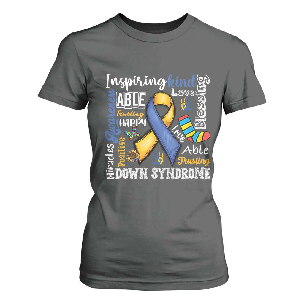 Down Syndrome Awareness T Shirt For Women Rock Your Socks Different Not Less TS10 Dark Heather Print Your Wear