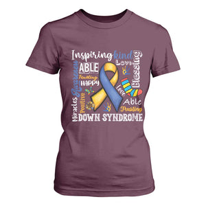 Down Syndrome Awareness T Shirt For Women Rock Your Socks Different Not Less TS10 Maroon Print Your Wear