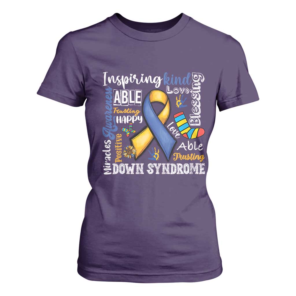 Down Syndrome Awareness T Shirt For Women Rock Your Socks Different Not Less TS10 Purple Print Your Wear