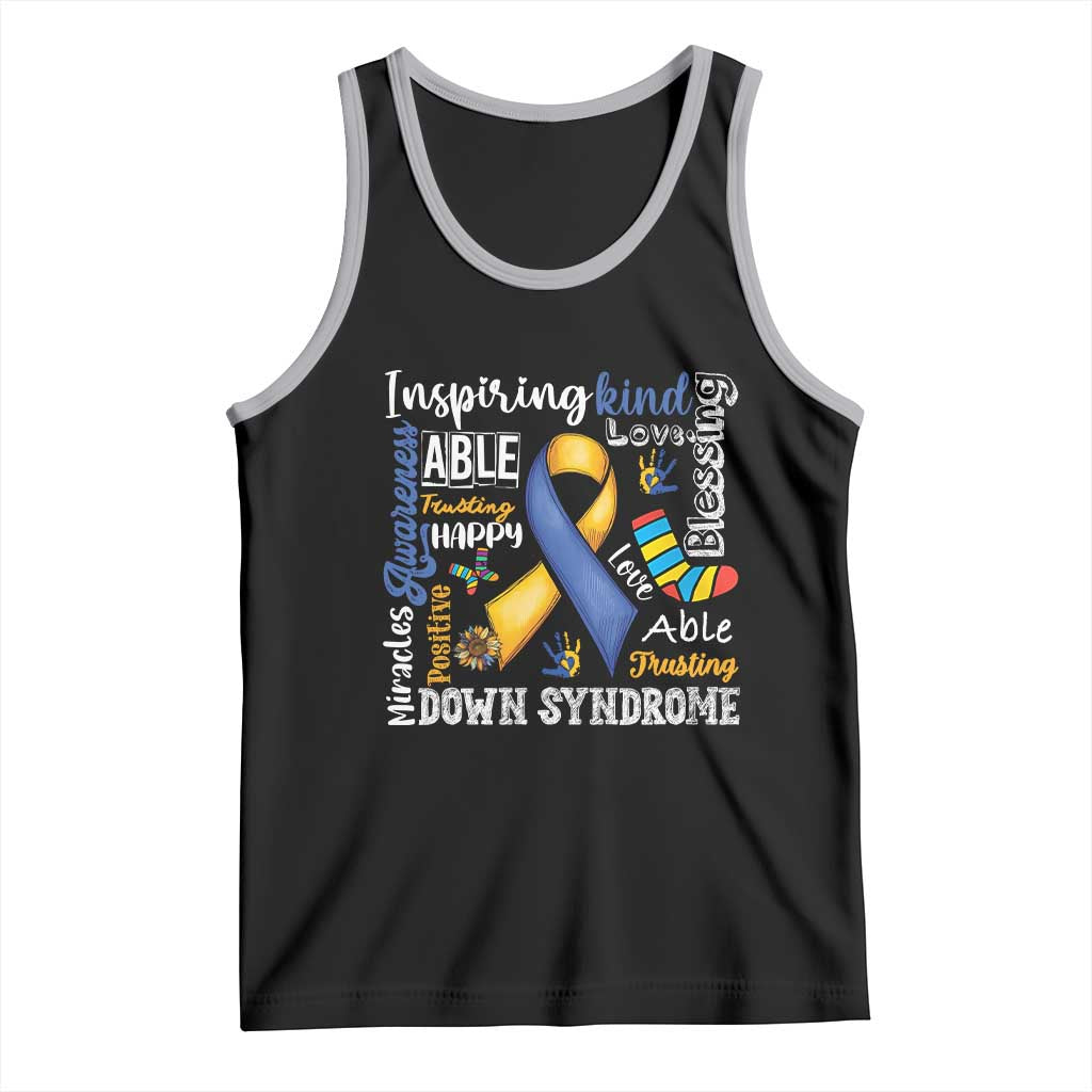 Down Syndrome Awareness Tank Top Rock Your Socks Different Not Less TS10 Black Athletic Heather Print Your Wear