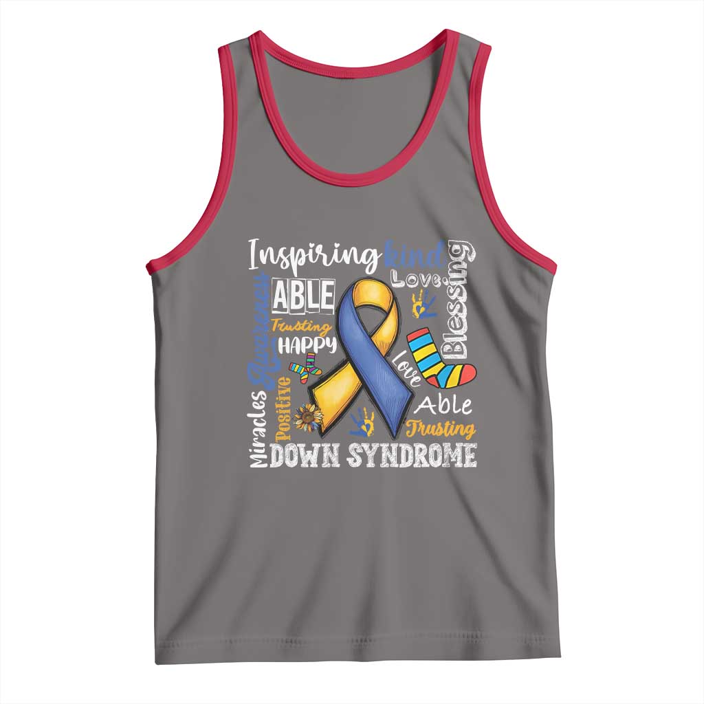 Down Syndrome Awareness Tank Top Rock Your Socks Different Not Less TS10 Deep Heather Red Print Your Wear