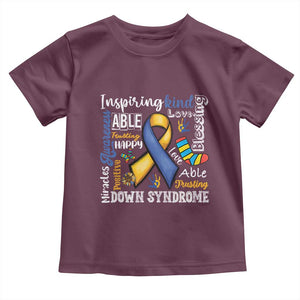 Down Syndrome Awareness Toddler T Shirt Rock Your Socks Different Not Less TS10 Maroon Print Your Wear