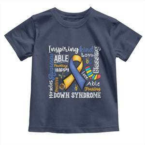 Down Syndrome Awareness Toddler T Shirt Rock Your Socks Different Not Less TS10 Navy Print Your Wear