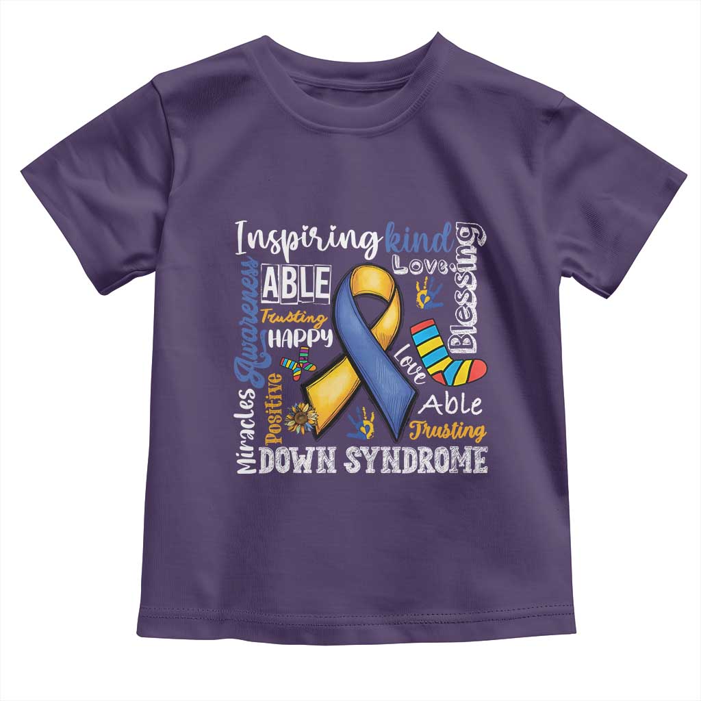Down Syndrome Awareness Toddler T Shirt Rock Your Socks Different Not Less TS10 Purple Print Your Wear