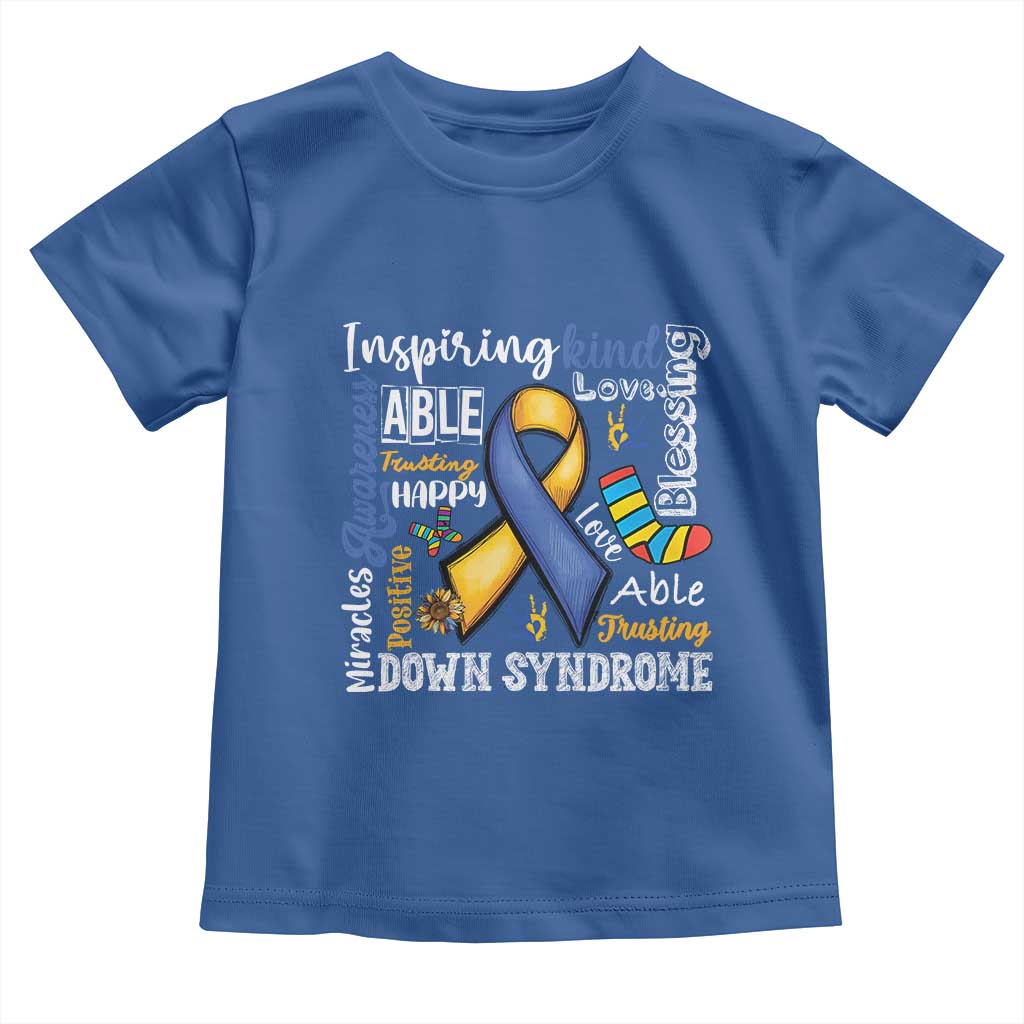 Down Syndrome Awareness Toddler T Shirt Rock Your Socks Different Not Less TS10 Royal Blue Print Your Wear