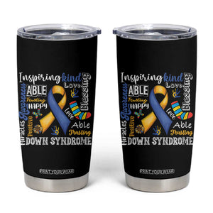 Down Syndrome Awareness Tumbler Cup Rock Your Socks Different Not Less TS10 Black Print Your Wear