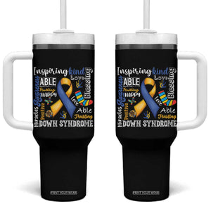 Down Syndrome Awareness Tumbler With Handle Rock Your Socks Different Not Less TS10 One Size: 40 oz Black Print Your Wear