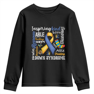 Down Syndrome Awareness Youth Sweatshirt Rock Your Socks Different Not Less TS10 Black Print Your Wear