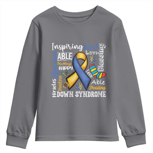 Down Syndrome Awareness Youth Sweatshirt Rock Your Socks Different Not Less TS10 Charcoal Print Your Wear