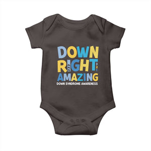 World Down Syndrome Day Baby Onesie 321 Awareness Support Down Right Amazing Three Arrows TS10 Dark Chocolate Print Your Wear