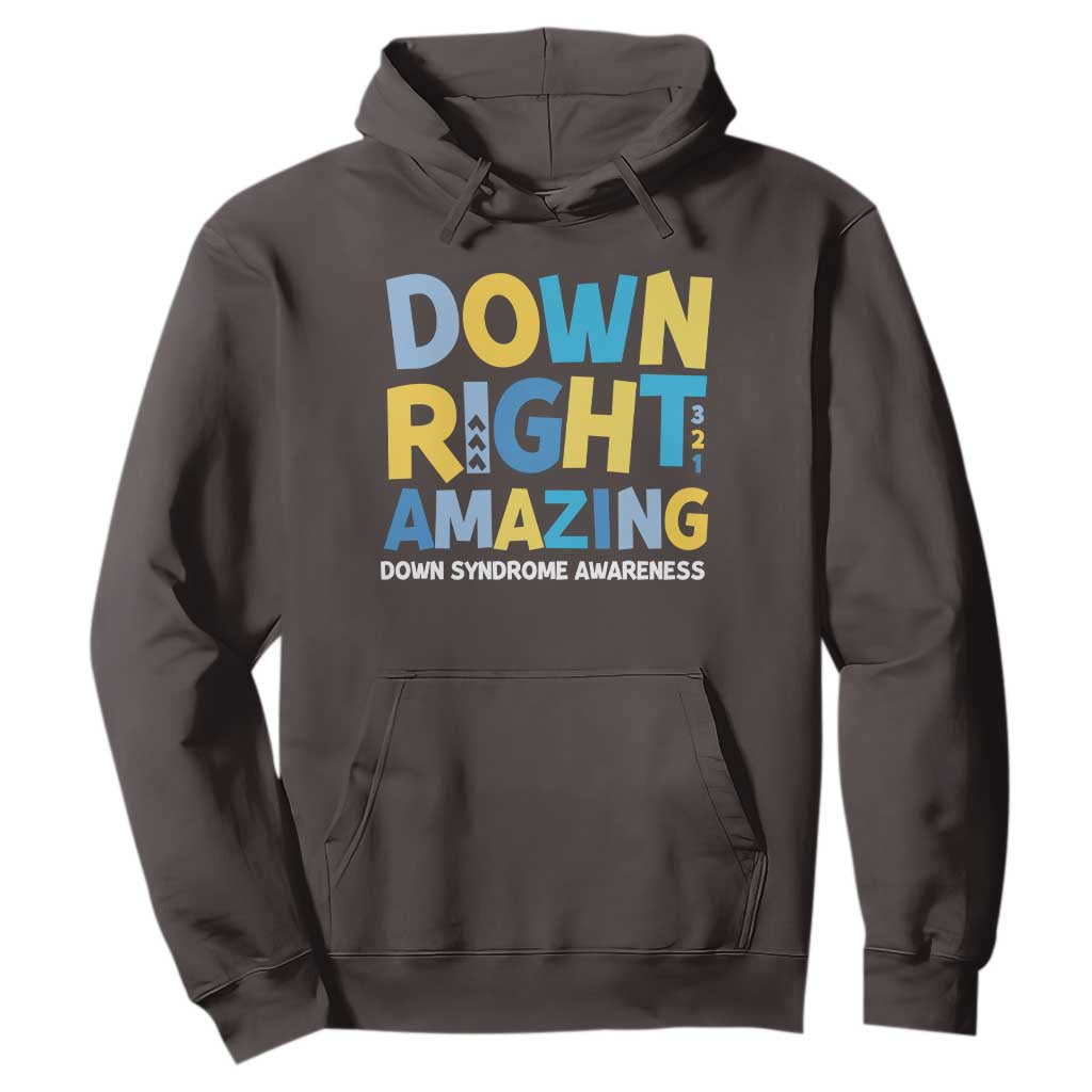 World Down Syndrome Day Hoodie 321 Awareness Support Down Right Amazing Three Arrows TS10 Dark Chocolate Print Your Wear