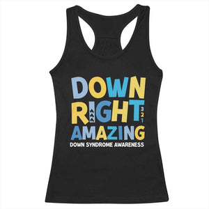 World Down Syndrome Day Racerback Tank Top 321 Awareness Support Down Right Amazing Three Arrows TS10 Black Print Your Wear