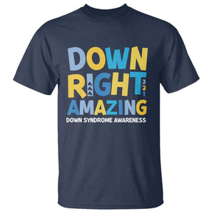 World Down Syndrome Day T Shirt 321 Awareness Support Down Right Amazing Three Arrows TS10 Navy Print Your Wear