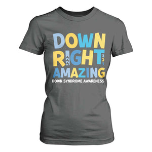 World Down Syndrome Day T Shirt For Women 321 Awareness Support Down Right Amazing Three Arrows TS10 Dark Heather Print Your Wear